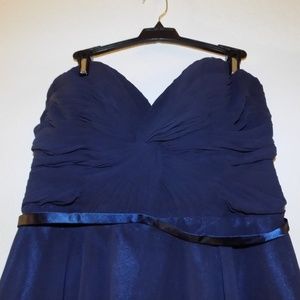 Navy Blue Strapless Dress